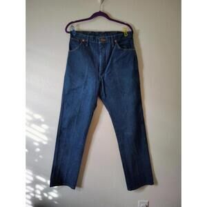 Men's Wrangler Jeans Denim Cotton Straight Leg Cowboy Western Dark wash 13X32x31
